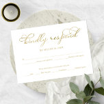 Simple Elegant Gold Foil Script Wedding RSVP Card<br><div class="desc">Elegant Gold Foil Script Wedding RSVP Card</div>