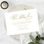 Simple Elegant Gold Foil Wedding Details Card<br><div class="desc">Simple Elegant Gold Foil Wedding Details Card</div>