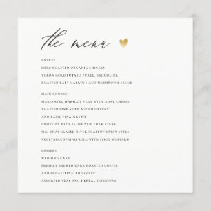 SIMPLE ELEGANT GOLD GREY TYPOGRAPHY menu card