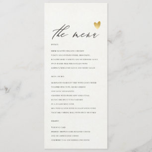 SIMPLE ELEGANT GOLD GREY TYPOGRAPHY menu card