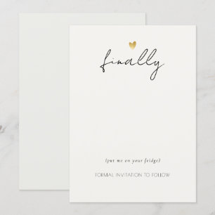 Simple Elegant Gold Grey Typography Mount Invitation