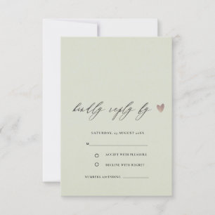 SIMPLE ELEGANT GOLD GREY TYPOGRAPHY RSVP CARD