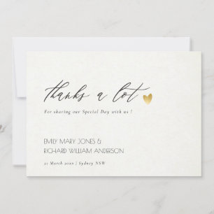 SIMPLE ELEGANT GOLD GREY TYPOGRAPHY THANK YOU CARD