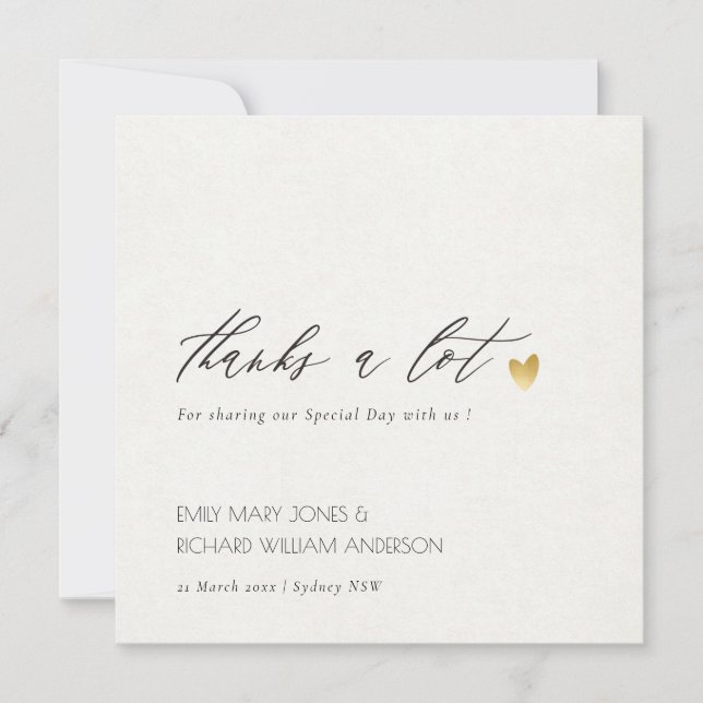 SIMPLE ELEGANT GOLD KRAFT TYPOGRAPHY THANK YOU (Front)