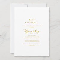 Simple Elegant Gold Let's Celebrate Invitation