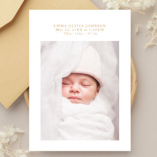 Simple Elegant Gold Lettering Photo Baby Shower Thank You Card