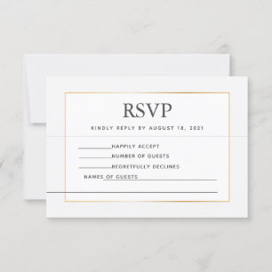 Simple Elegant Gold RSVP & Song Request Card