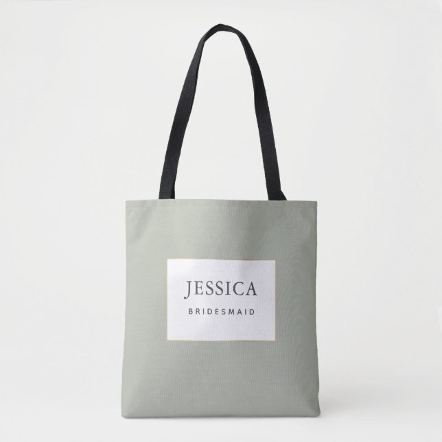 Simple Elegant Gold Sage Green Bridesmaid Sac four (Devant)