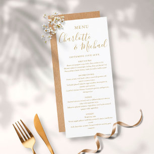 Simple Elegant Gold Signature Script Wedding Menu