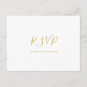 Simple Elegant Gold Song Demande Carte postale RSV