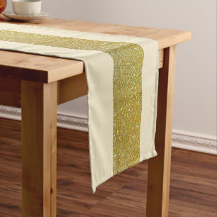 Simple Elegant Gold Strip  Short Table Runner