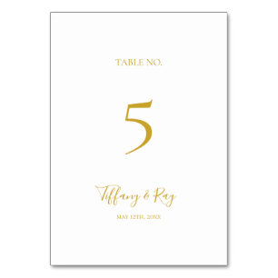 Simple Elegant Gold Table Number