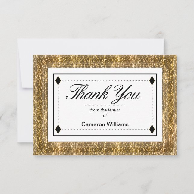 Simple Elegant Gold Tone Bereavement Thank You (Front)
