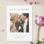 Simple Elegant Gold Typography Photo Wedding Thank You Card<br><div class="desc">This simply chic custom photo wedding thank you card template features an elegant, minimalist, modern design. The default shape is standard sharp corners, but rounded corners also work wonderfully with this design, so try both looks and see which one grabs you! The front features your favourite photo, first names and...</div>