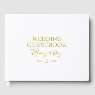 Simple Elegant Gold Wedding Guest Book