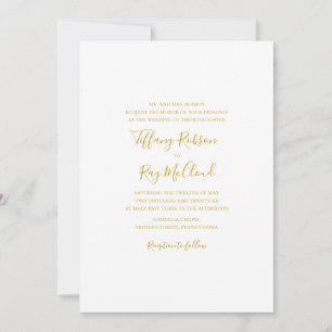 Simple Elegant Gold Wedding Invitation