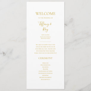 Simple Elegant Gold Wedding Programme