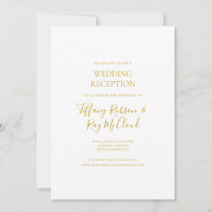 Simple Elegant Gold Wedding Reception Invitation