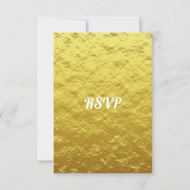 Simple Elegant Gold Wedding RSVP Card (Front)