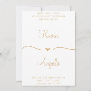 Simple Elegant Gold Weeding Invitation
