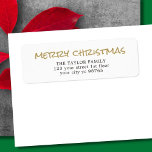 Simple Elegant Gold White Christmas Label<br><div class="desc">Simple customizable label with FAUX gold text and white background.</div>