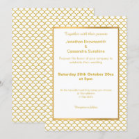 SIMPLE & ELEGANT GOLD WHITE MERMAID SCALE PATTERN