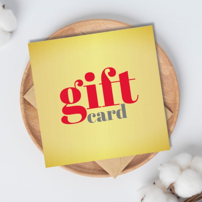Simple Elegant Golden Red Carte cadeau (Créateur téléchargé)