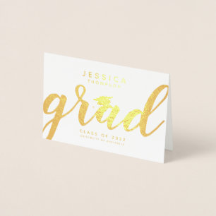 Simple Elegant Grad Gold Foil Greeting Card