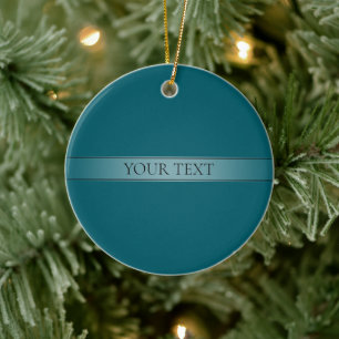 Simple Elegant Gradient Stripe Editable Color Ceramic Ornament