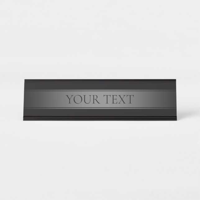 Simple Elegant Gradient Stripe Editable Colour Desk Name Plate (Front)