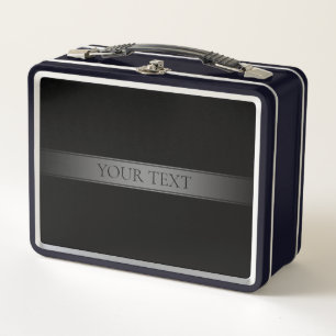 Simple Elegant Gradient Stripe Editable Colour Metal Lunch Box