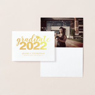 Simple Elegant Graduate Gold Foil Greeting Card