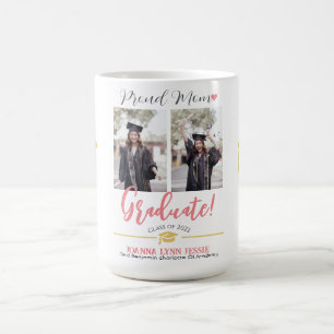 Simple Elegant Graduation gold Cap Thanks Script  Coffee Mug