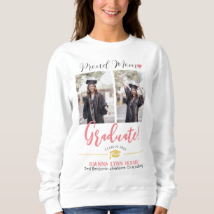 Simple Elegant Graduation gold Cap Thanks Script Sweatshirt