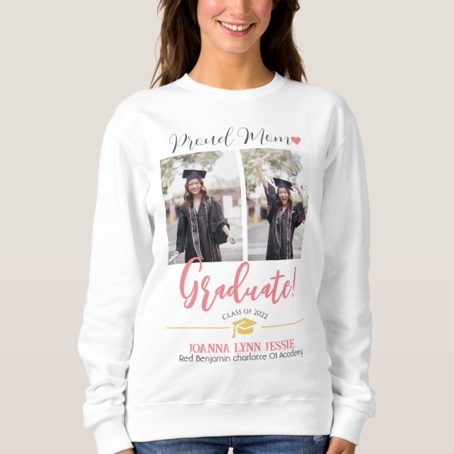 Simple Elegant Graduation gold Cap Thanks Script  Sweatshirt (Front)