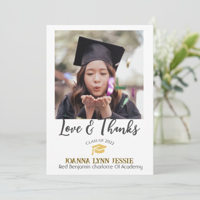 Simple Elegant Graduation or Casquette Merci Scrip (Debout devant)
