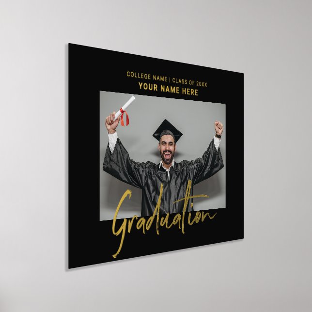 Simple Elegant Graduation Photo Foil Print (Laydown)