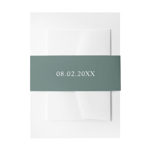 Simple Elegant Green Save Date Wedding Invitation Belly Band
