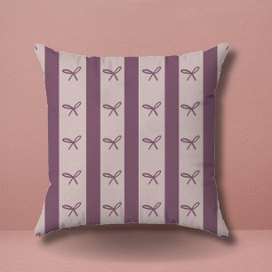 Simple Elegant Greenery Coquette Bows Pattern Throw Pillow