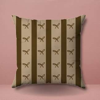 Simple Elegant Greenery Coquette Bows Pattern Throw Pillow
