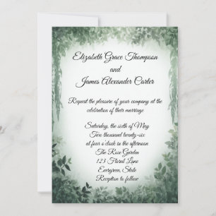 Simple Elegant Greenery Wedding Invitation