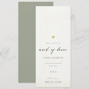 SIMPLE ELEGANT GREY GOLD TYPOGRAPHY maid of honour Invitation