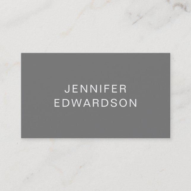 Simple elegant grey minimalist professional business card (Front)