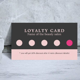 Simple Elegant Grey Pink Beauty Loyalty Card