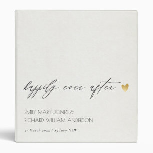 SIMPLE ELEGANT GREY  TYPOGRAPHY HAPPILY EVER AFTER BINDER