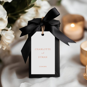 Simple, elegant, grey, wedding gift tags