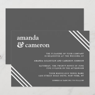 Simple Elegant Grey Wedding Invitation