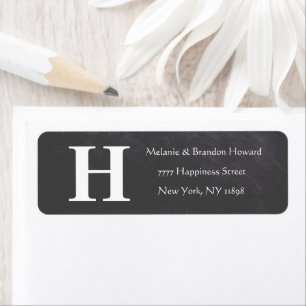 Simple Elegant Grey White Monogram Initial return
