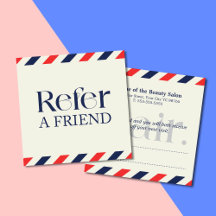 Simple Elegant Hair Red Blue Referral Card