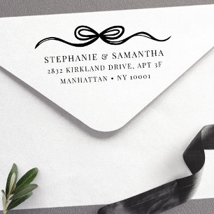 Simple Elegant Hand Drawn Bow Self-inking Stamp